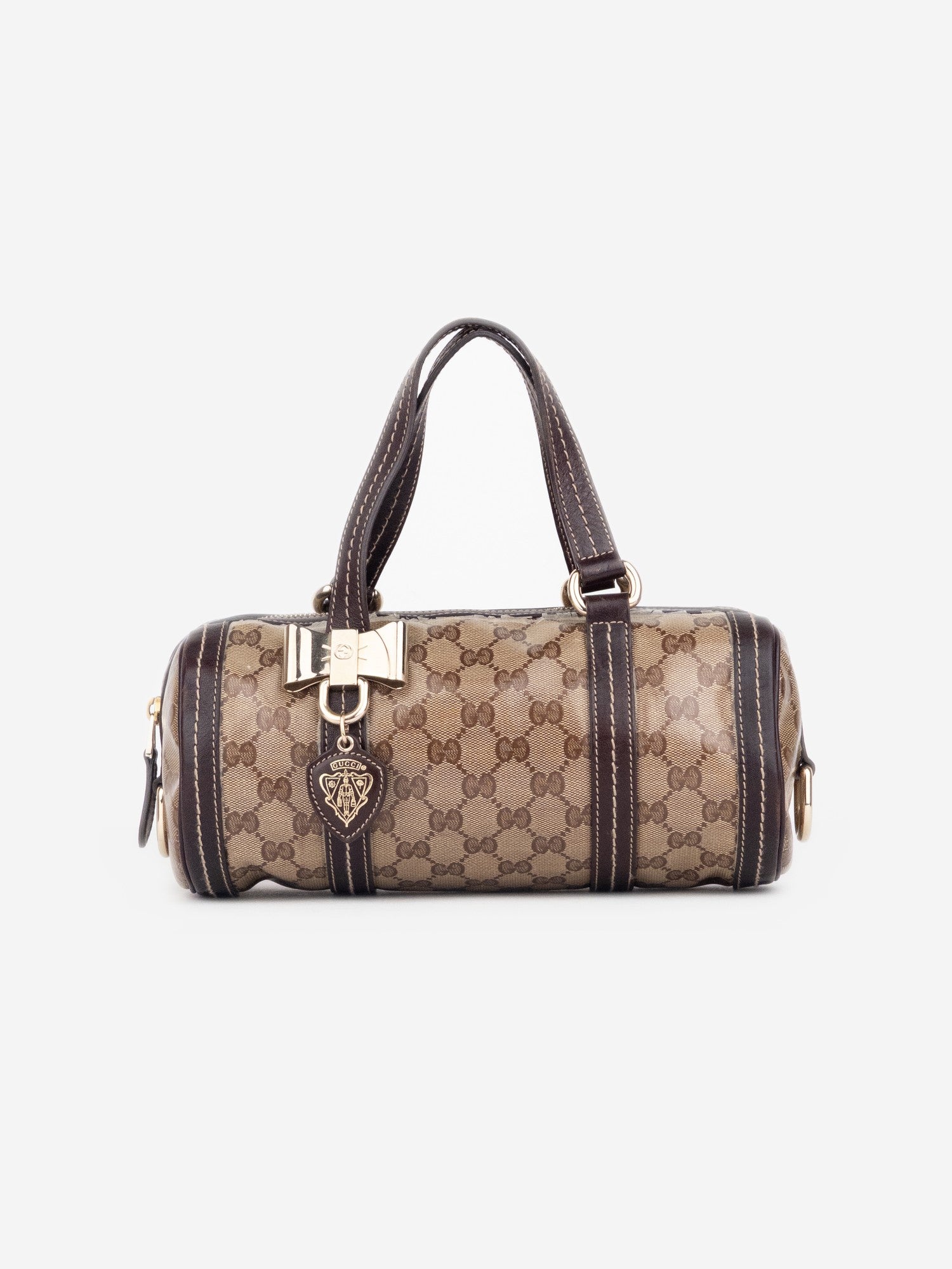 Gucci by Frida Giannini 2010s Mini Boston 'Duchessa' Crystal Monogram Handbag