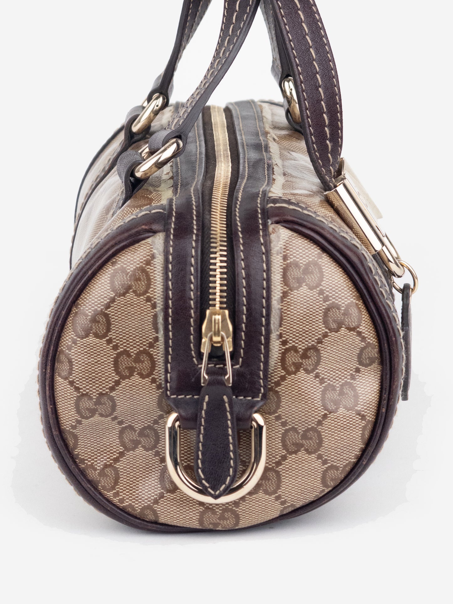 Gucci by Frida Giannini 2010s Mini Boston 'Duchessa' Crystal Monogram Handbag