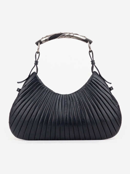 YSL AW01 Pleated Mombasa Hobo Shoulder Bag