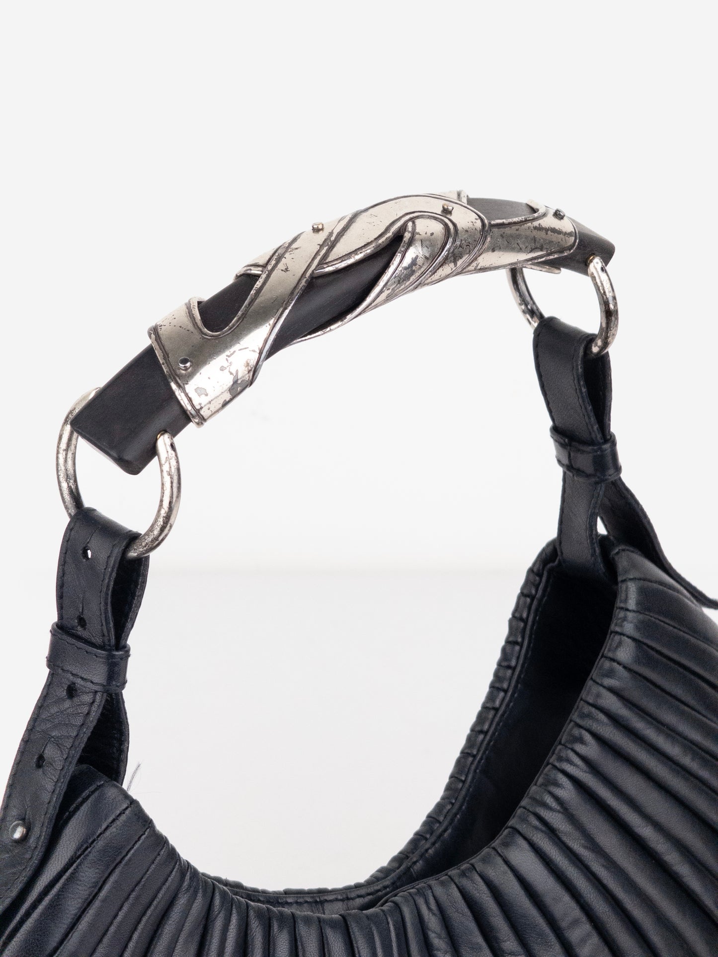 YSL Rive Gauche by Tom Ford AW01 Pleated Mombasa Hobo Shoulder Bag