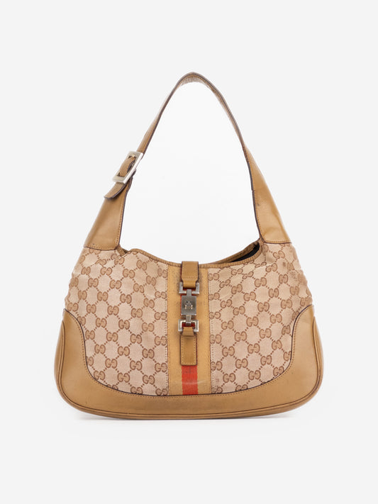 Gucci by Tom Ford 1990s ‘Jackie’ GG Supreme Monogram Hobo Shoulder Bag