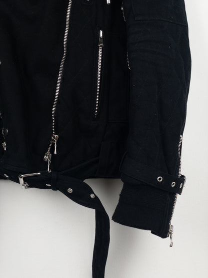Balmain by Olivier Rousteing AW13 Fur-Hood Biker Bondage Parka Jacket
