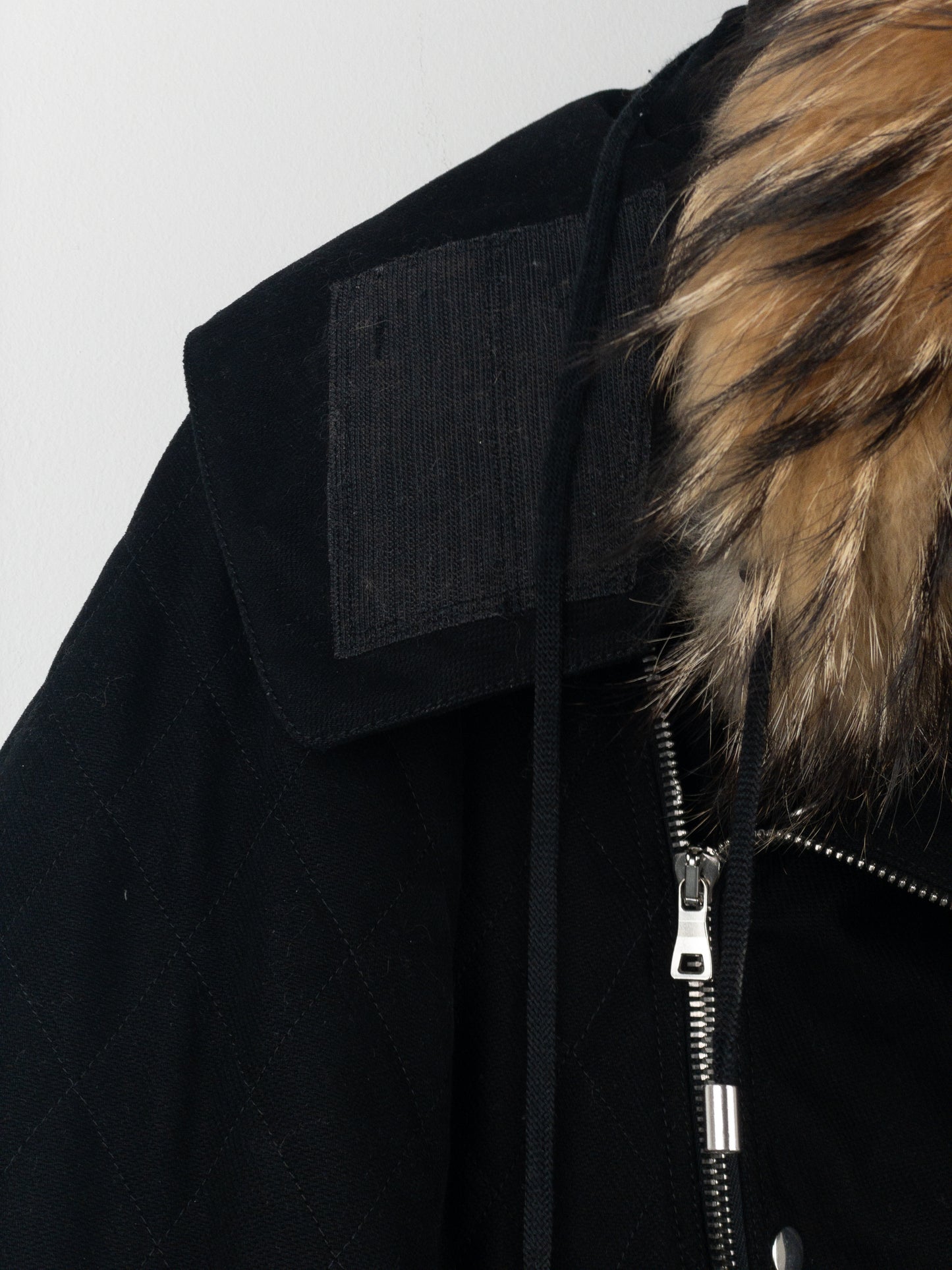 Balmain by Olivier Rousteing AW13 Fur-Hood Biker Bondage Parka Jacket