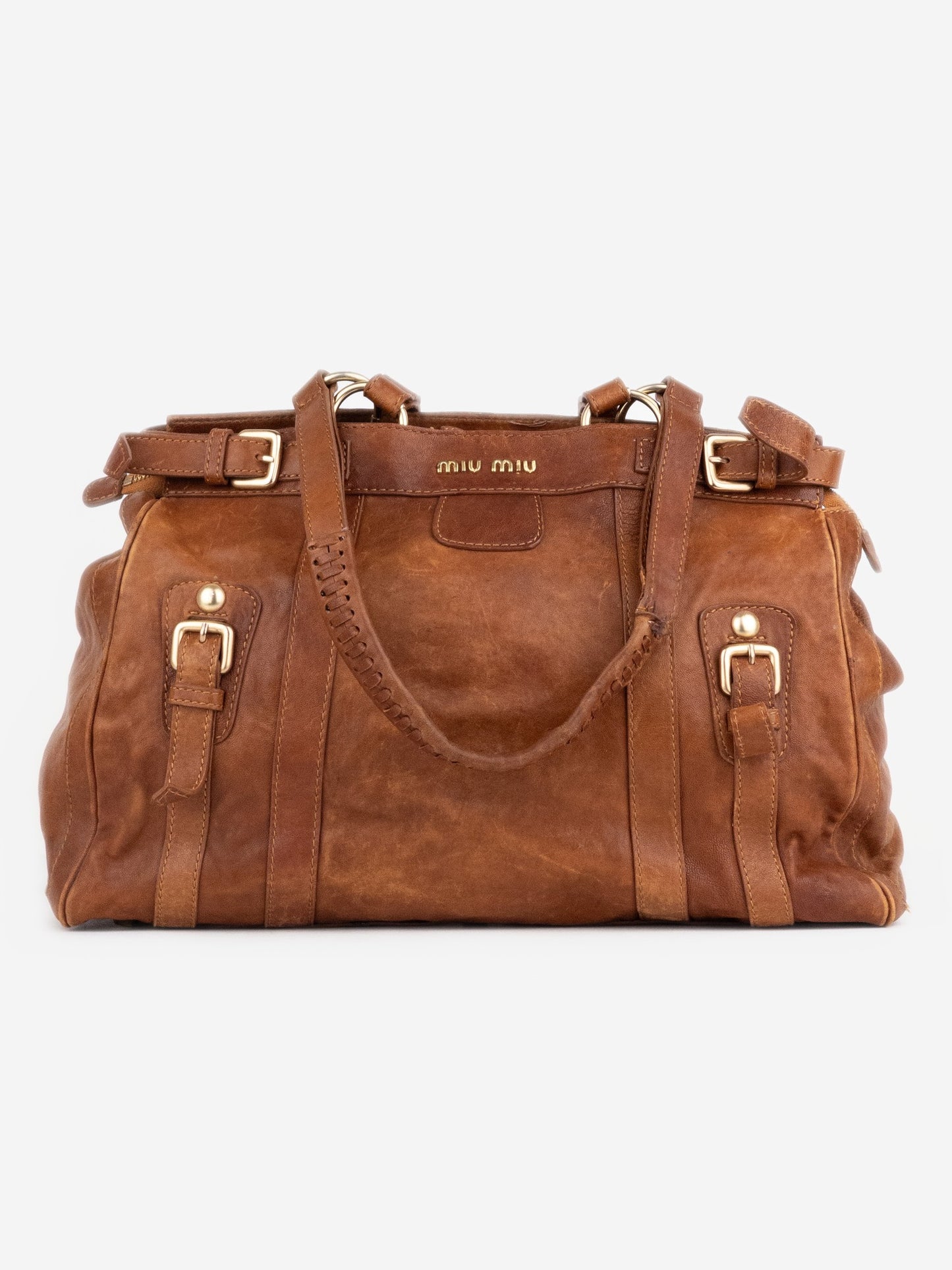 Miu Miu 2000s Large Vitello Shopper Tote Shoulder Bag