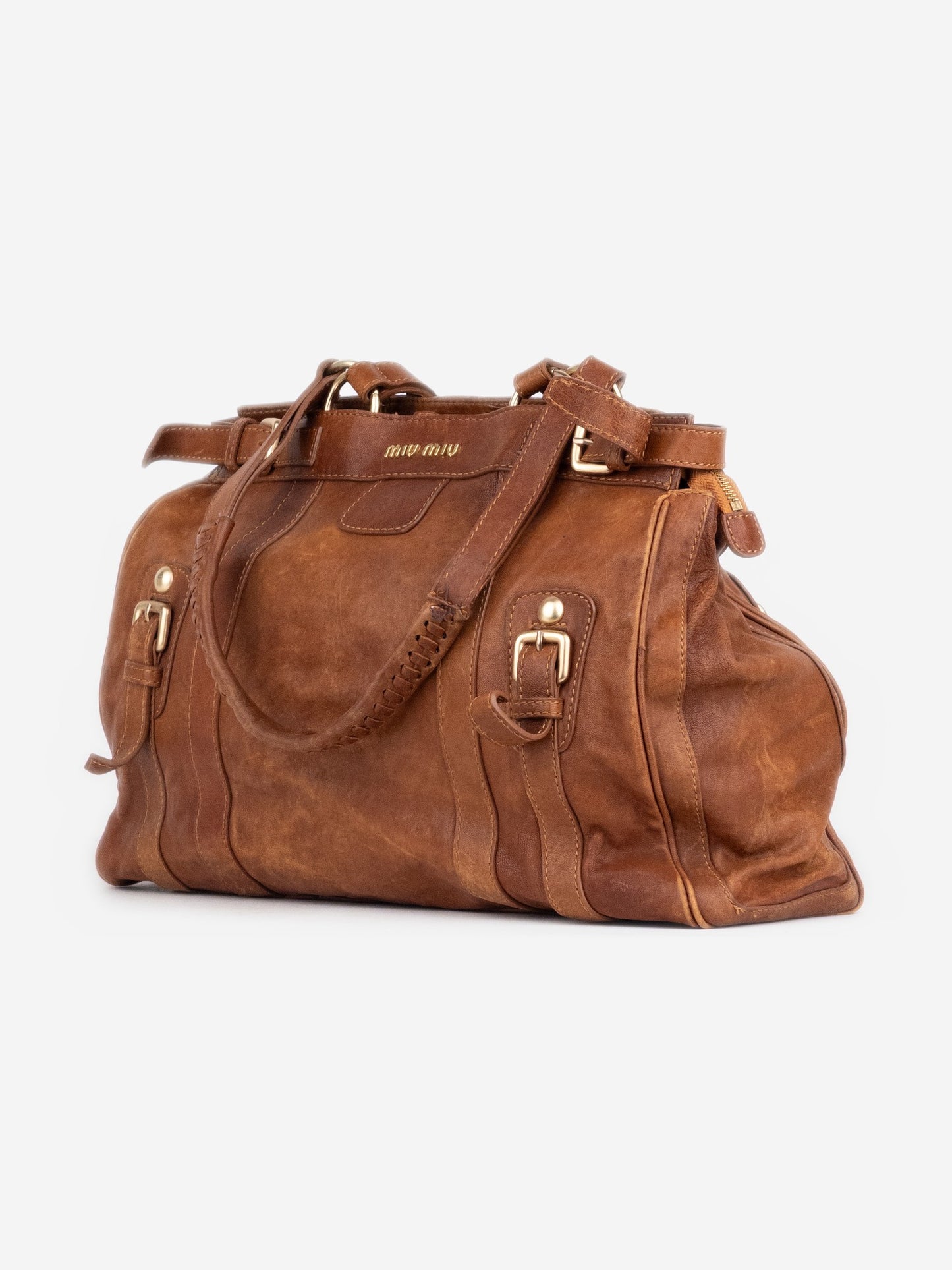 Miu Miu 2000s Large Vitello Shopper Tote Shoulder Bag