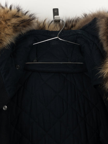 Balmain by Olivier Rousteing AW13 Fur-Hood Biker Bondage Parka Jacket