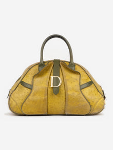 Dior by Galliano AW00 Limited Edition Ostrich Saddle Bowling Shoulder Bag