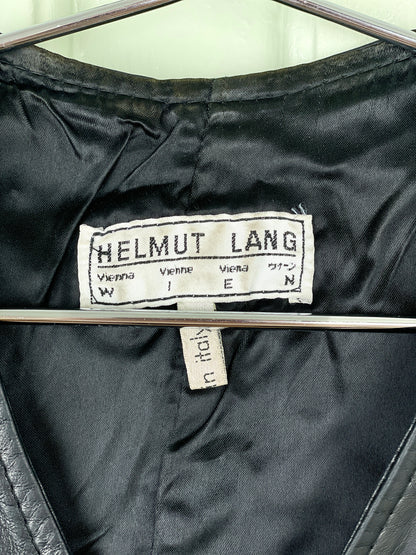 Helmut Lang 80s `Vienna Era´ Ribbed Leather Biker Vest