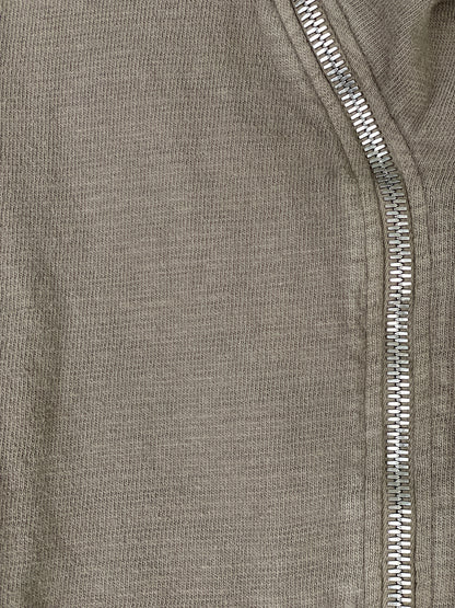 Rick Owens DRKSHDW SS18 "Dirt" Ribbed Sleeve Mountain Zip-Up Hoodie