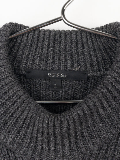 Gucci by Tom Ford 2000s Heavyweight Knit Mock Neck Sweater