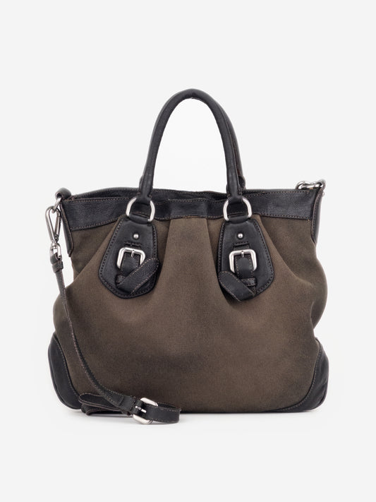 Prada 2000s Jacquard Canvas Shopper Handbag – photo 4