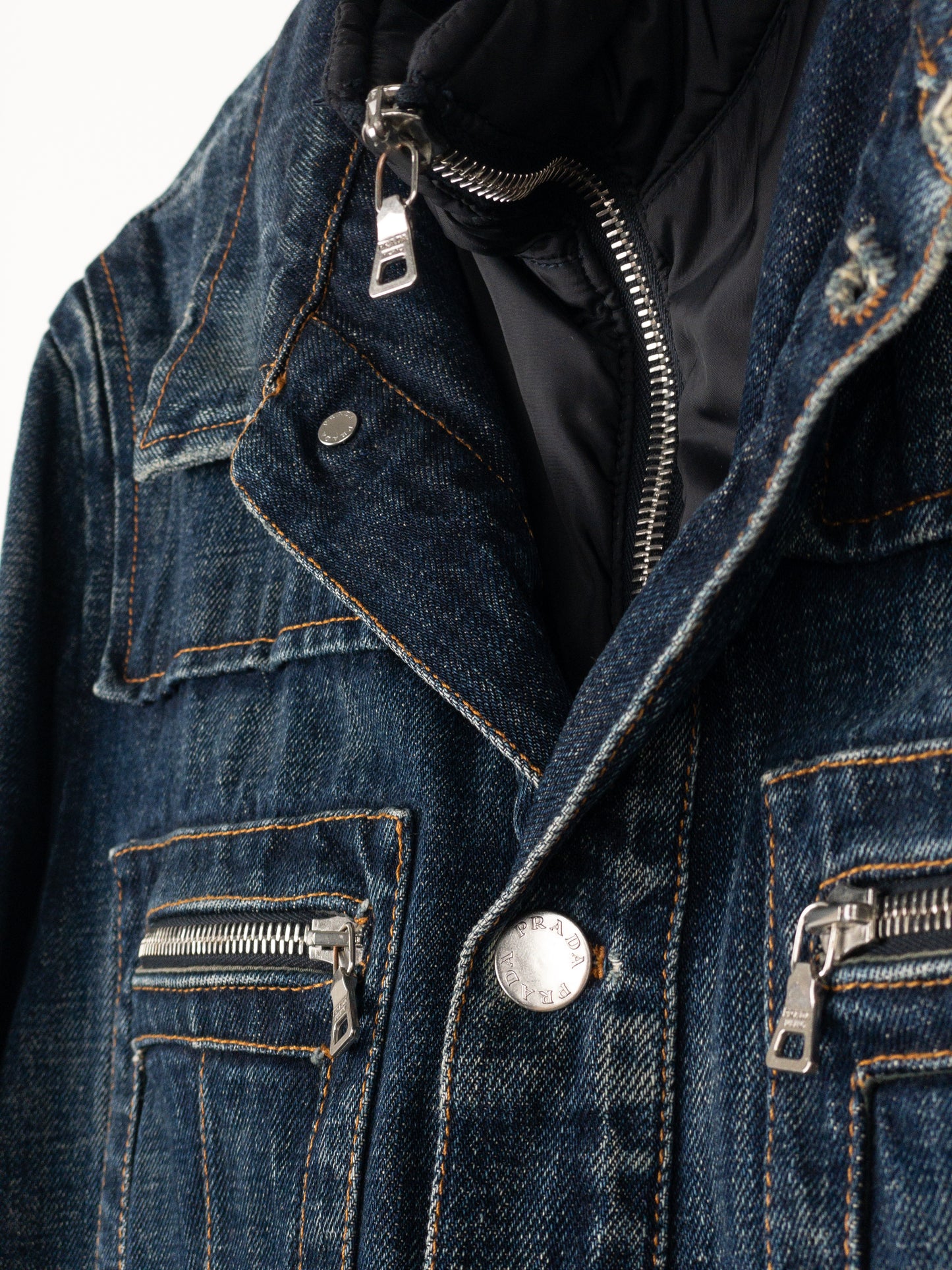 Prada AW05 Lined Denim Trucker Jacket