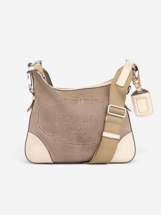 Prada 2000s Jacquard Canvas Crossbody Bag