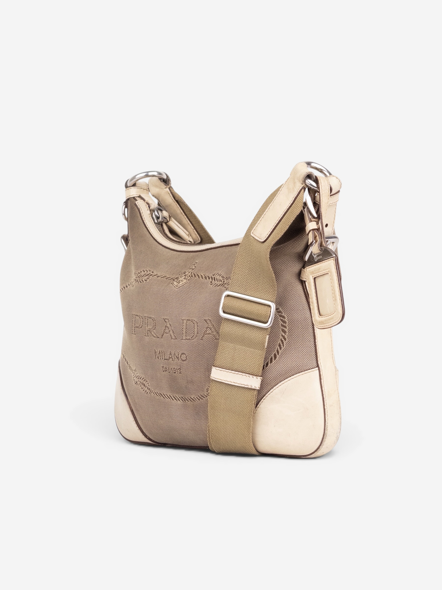 Prada 2000s Jacquard Canvas Crossbody Bag