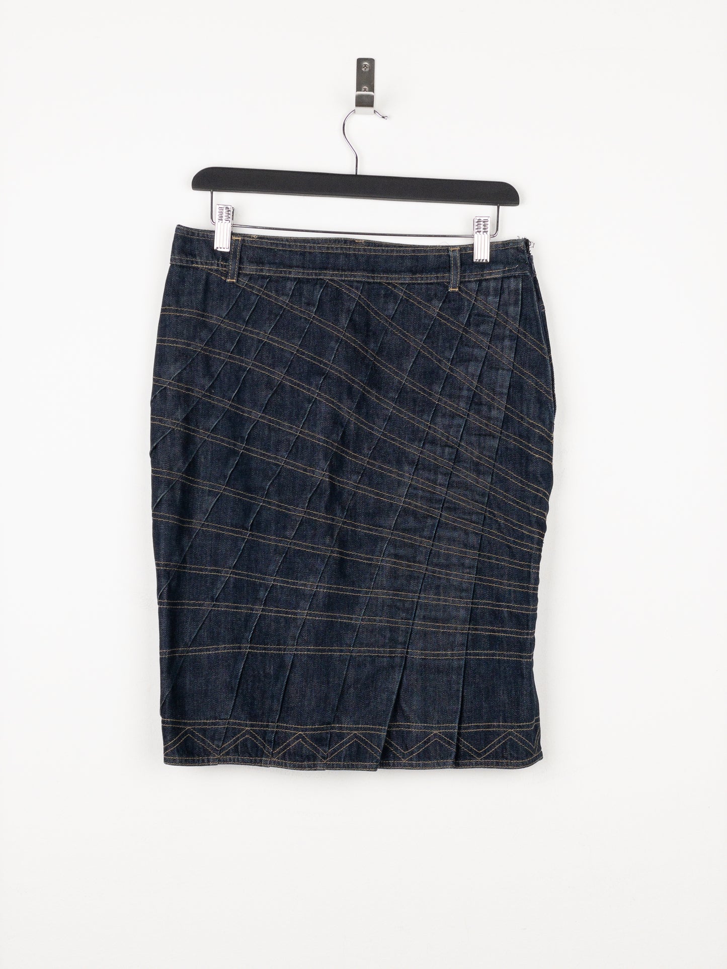 Gucci by Tom Ford SS04 Pleated Denim Midi-Skirt