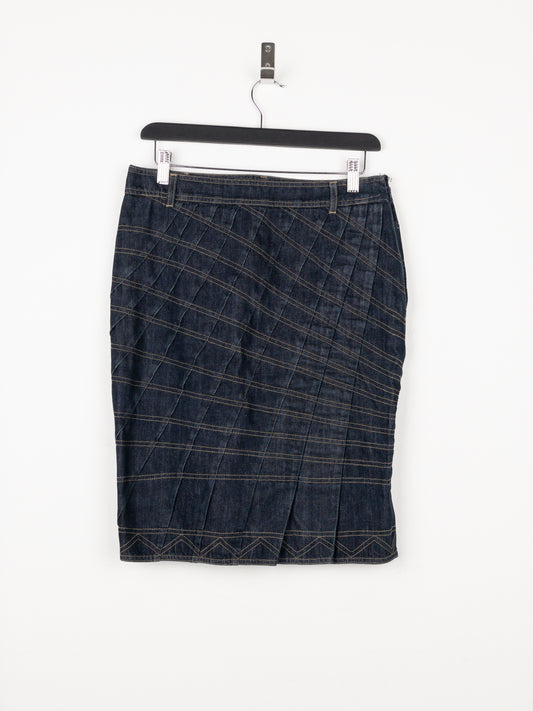 Gucci by Tom Ford SS04 Pleated Denim Midi-Skirt