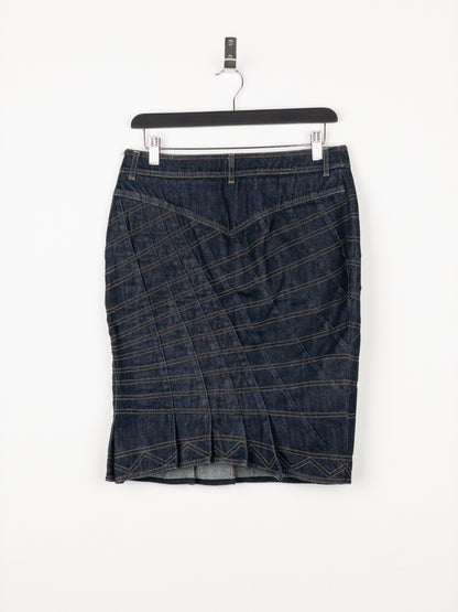 Gucci by Tom Ford SS04 Pleated Denim Midi-Skirt