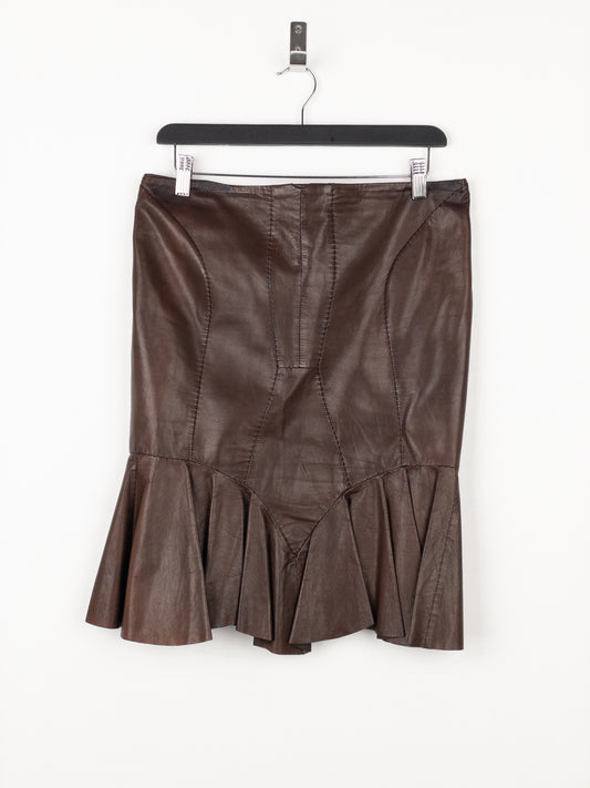 Yves Saint Laurent Rive Gauche by Tom Ford SS03 ‘Anatomic’ Leather Ruffle Mermaid Skirt