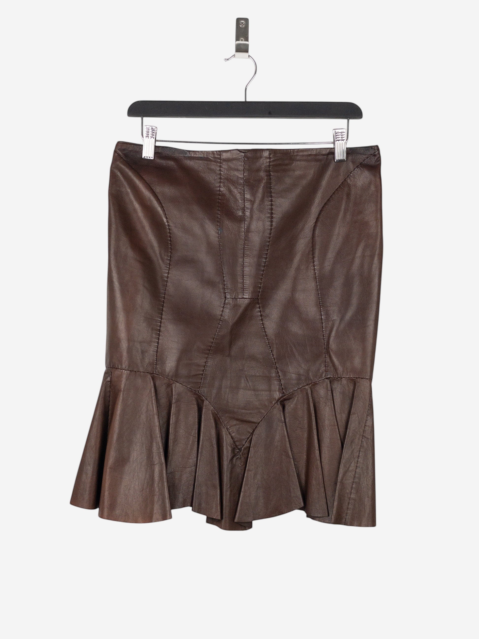 Yves Saint Laurent Rive Gauche by Tom Ford SS03 ‘Anatomic’ Leather Ruffle Mermaid Skirt – photo 2