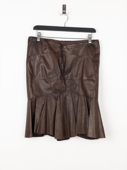 Yves Saint Laurent Rive Gauche by Tom Ford SS03 ‘Anatomic’ Leather Ruffle Mermaid Skirt