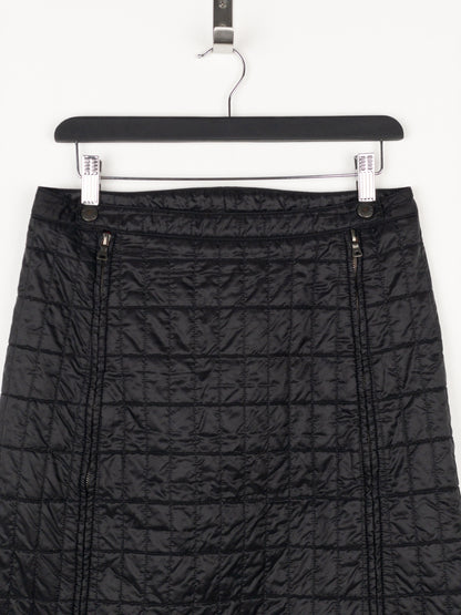 Prada AW99 Linea Rossa Red Tab Padded Quilted Zipper Midi Skirt