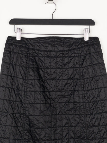 Prada AW99 Linea Rossa Red Tab Padded Quilted Zipper Midi Skirt