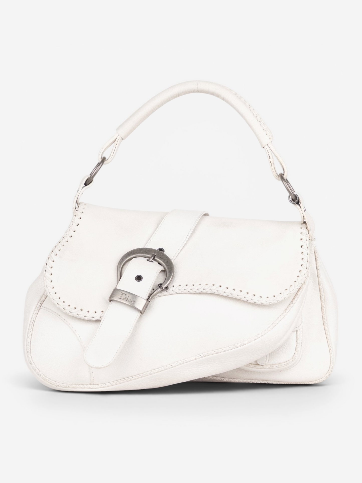 Dior by Galliano SS06 'Gaucho' Whipstitch Double Saddle Shoulder Bag