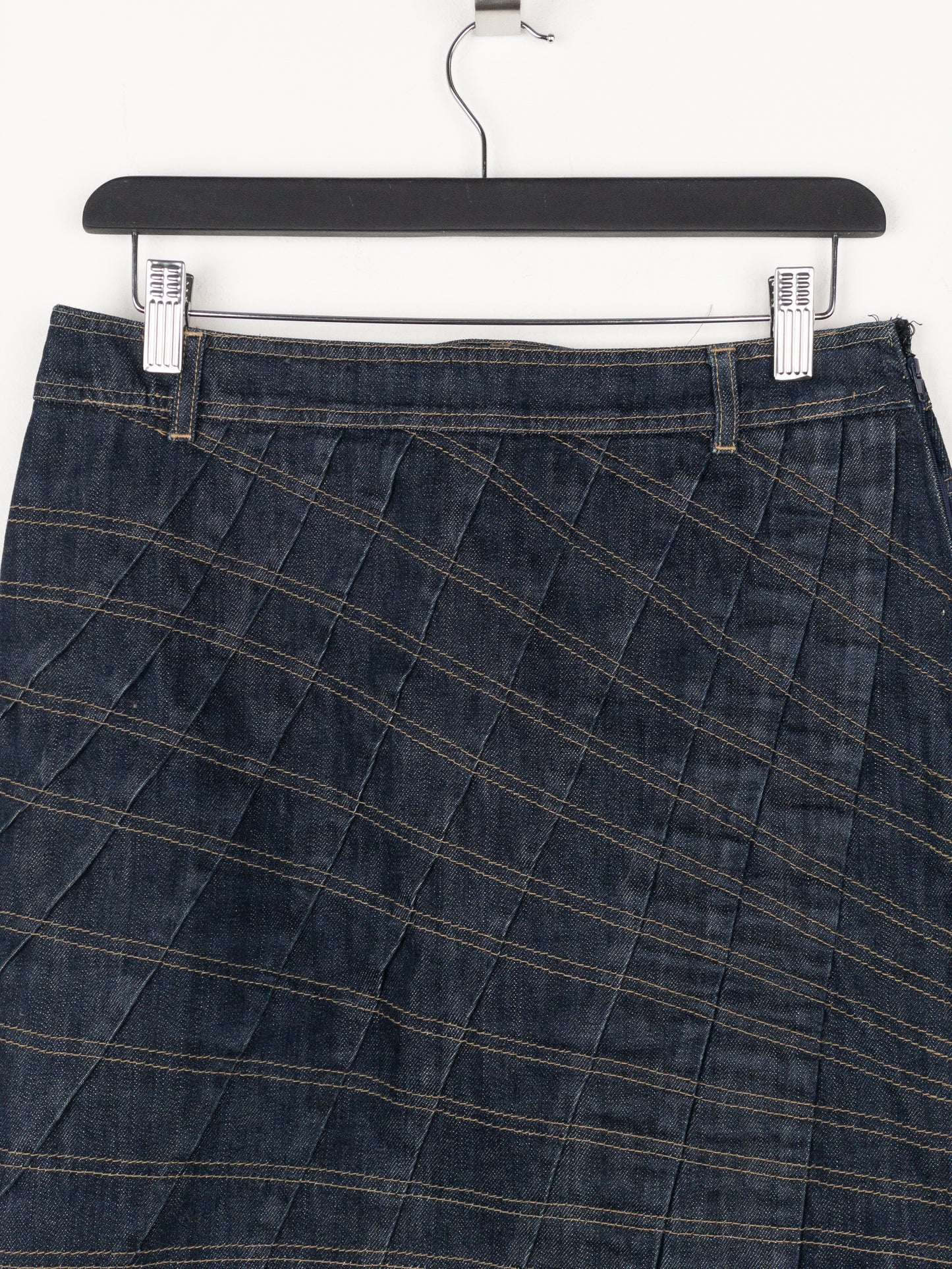 Gucci by Tom Ford SS04 Pleated Denim Midi-Skirt