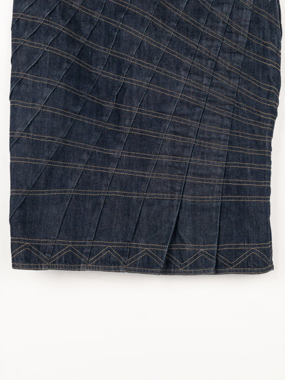 Gucci by Tom Ford SS04 Pleated Denim Midi-Skirt