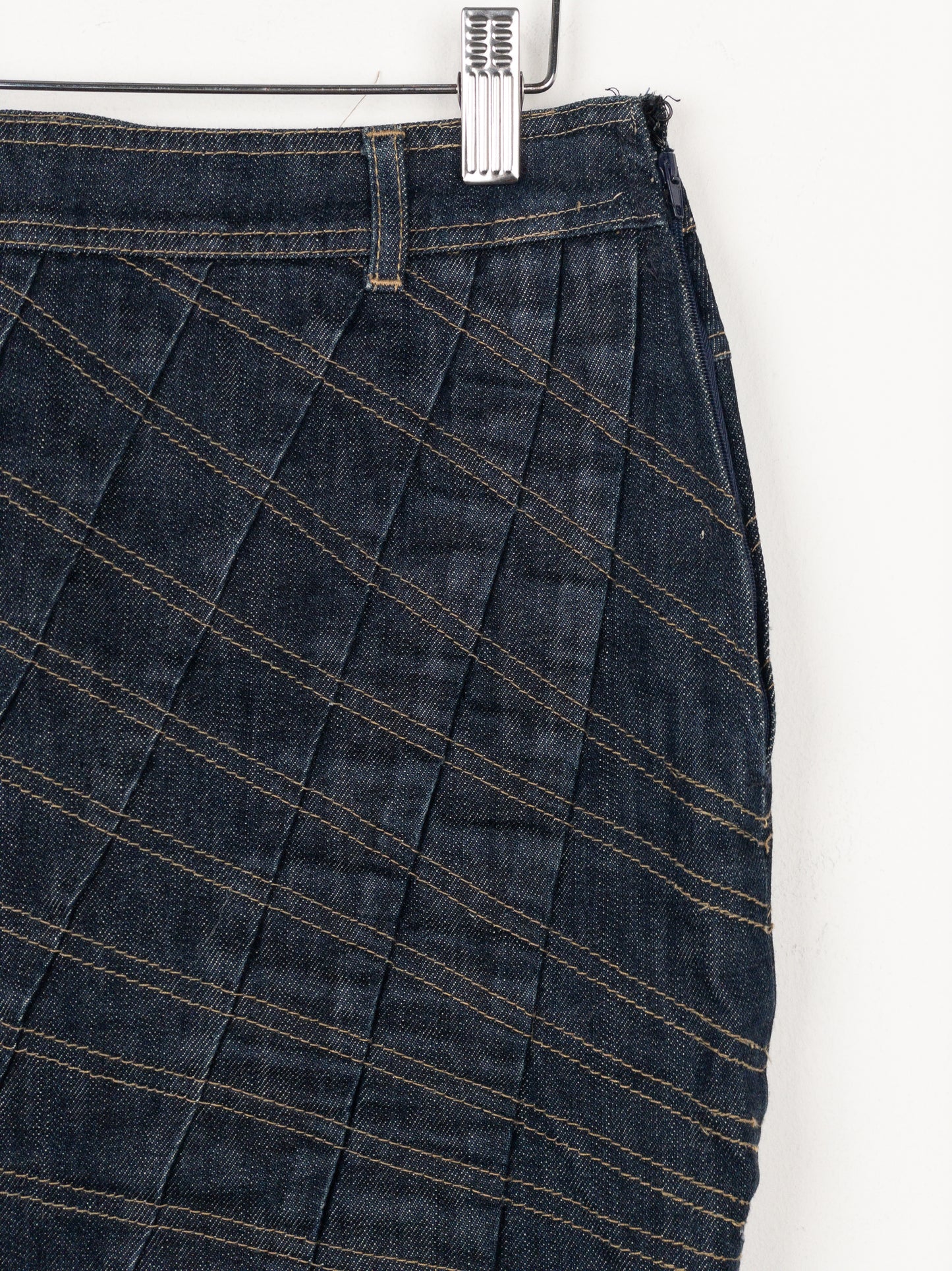 Gucci by Tom Ford SS04 Pleated Denim Midi-Skirt