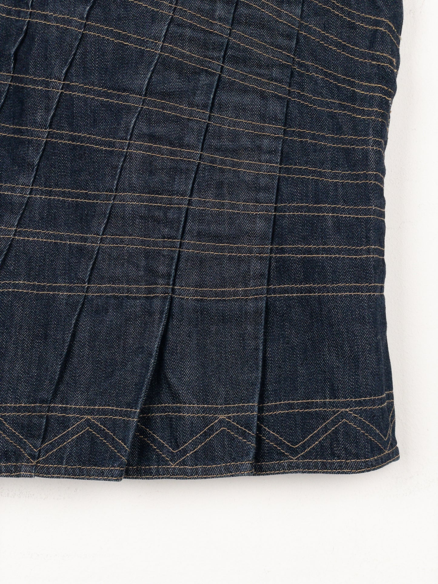 Gucci by Tom Ford SS04 Pleated Denim Midi-Skirt