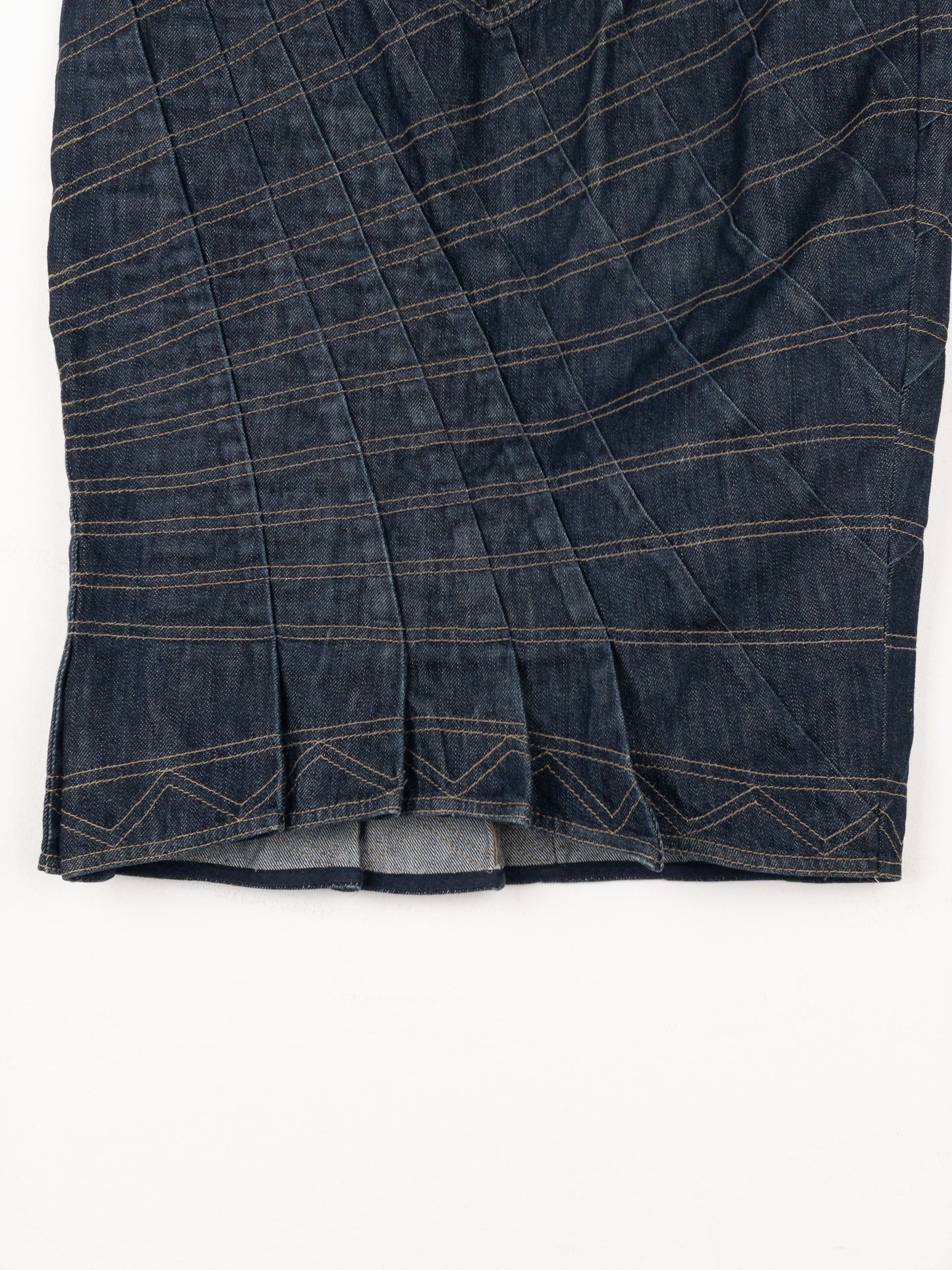 Gucci by Tom Ford SS04 Pleated Denim Midi-Skirt