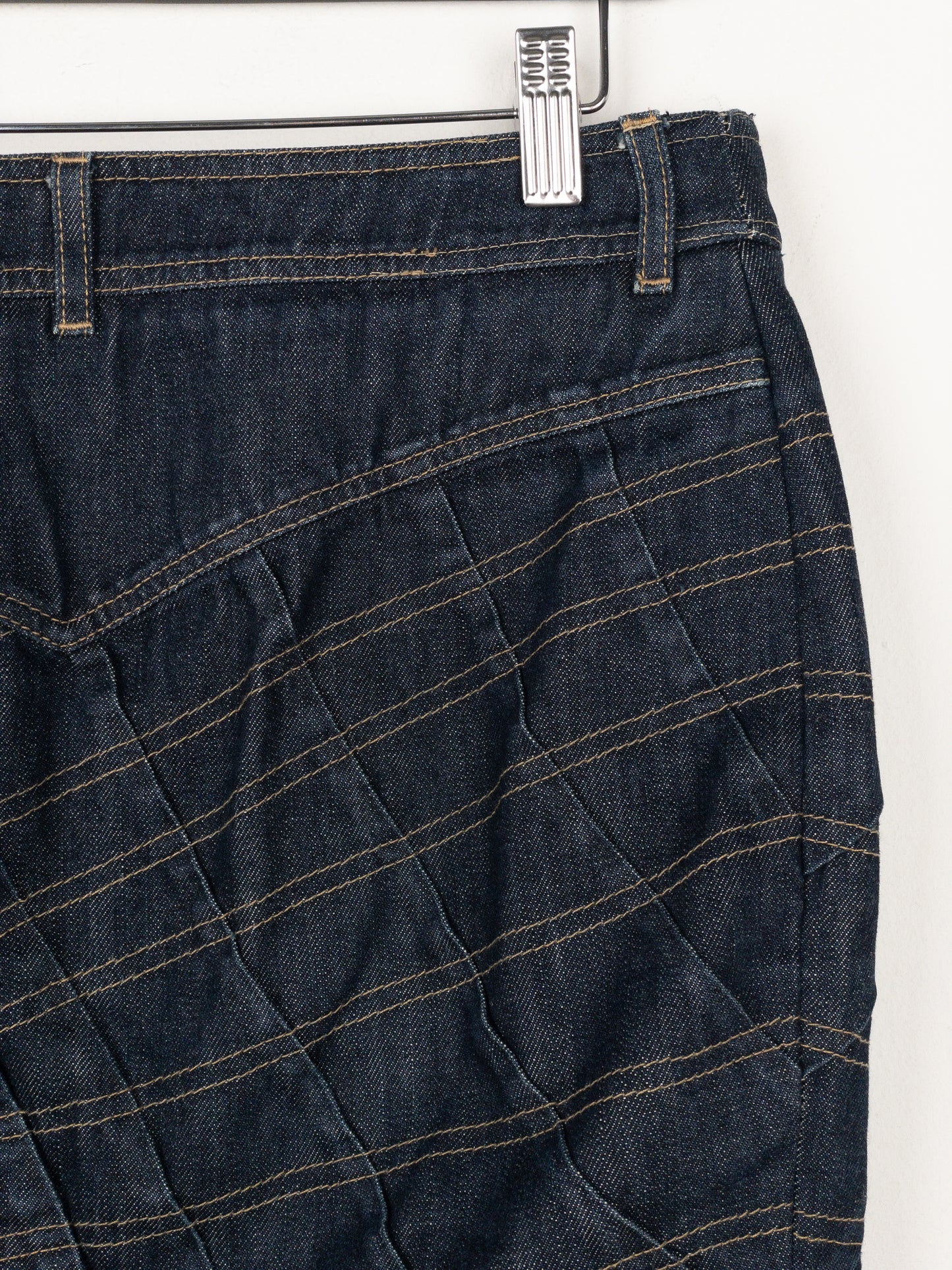 Gucci by Tom Ford SS04 Pleated Denim Midi-Skirt