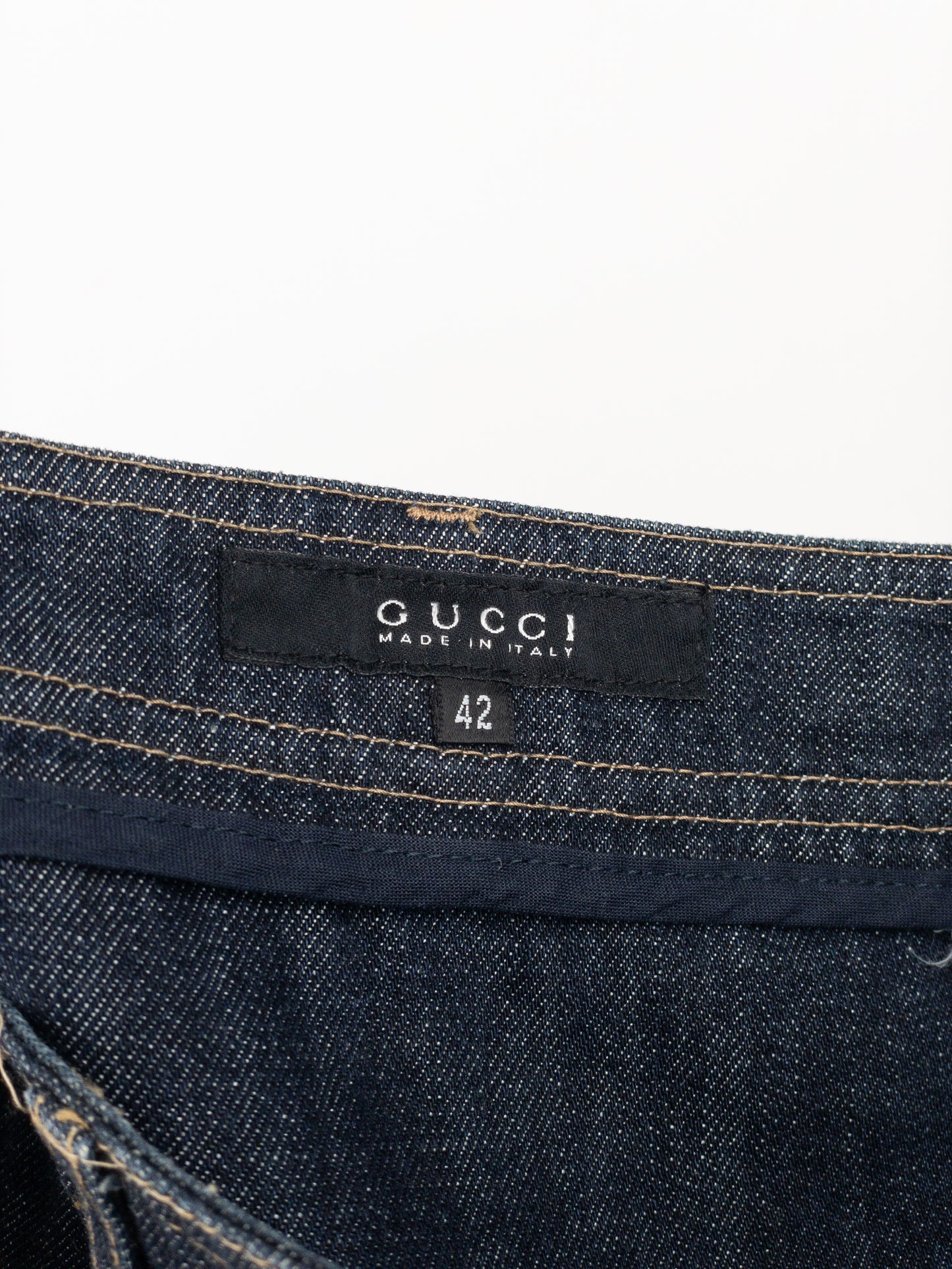 Gucci by Tom Ford SS04 Pleated Denim Midi-Skirt