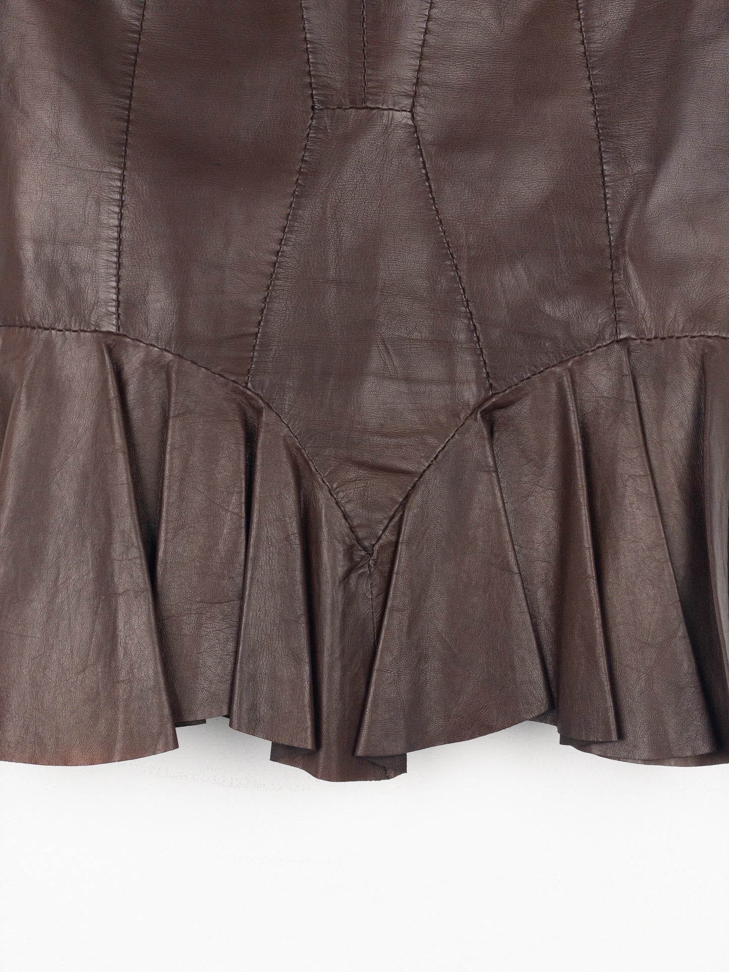 Yves Saint Laurent Rive Gauche by Tom Ford SS03 ‘Anatomic’ Leather Ruffle Mermaid Skirt