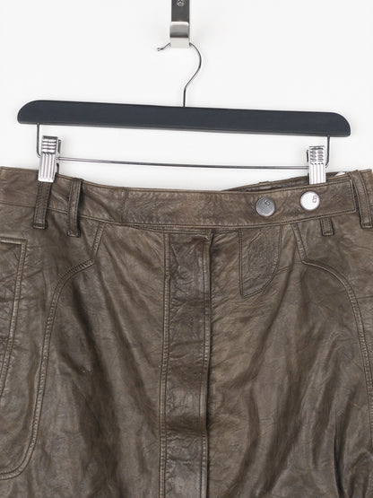 Dior by Galliano SS06 Leather Military Cargo Mini Skirt