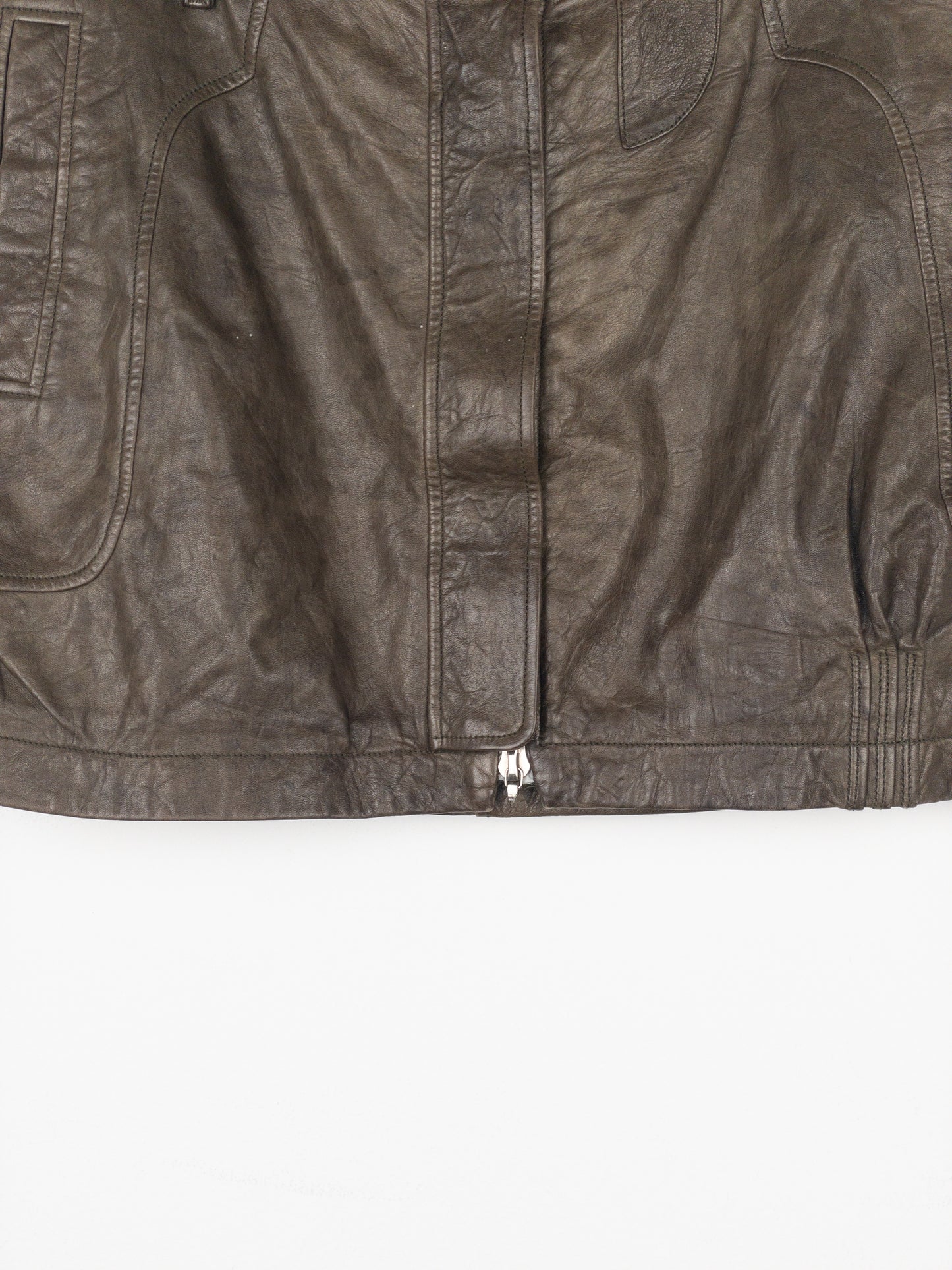 Dior by Galliano SS06 Leather Military Cargo Mini Skirt