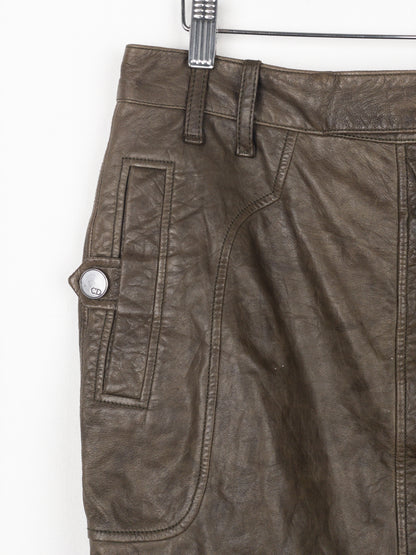 Dior by Galliano SS06 Leather Military Cargo Mini Skirt