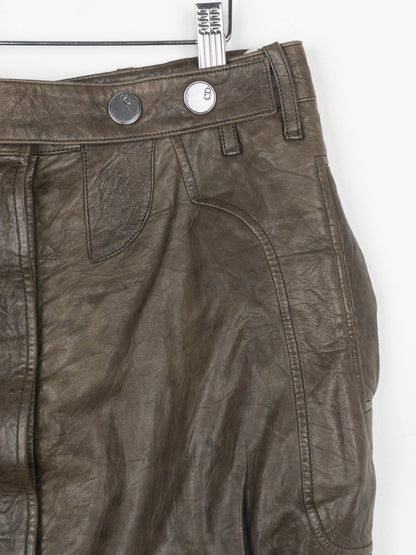 Dior by Galliano SS06 Leather Military Cargo Mini Skirt