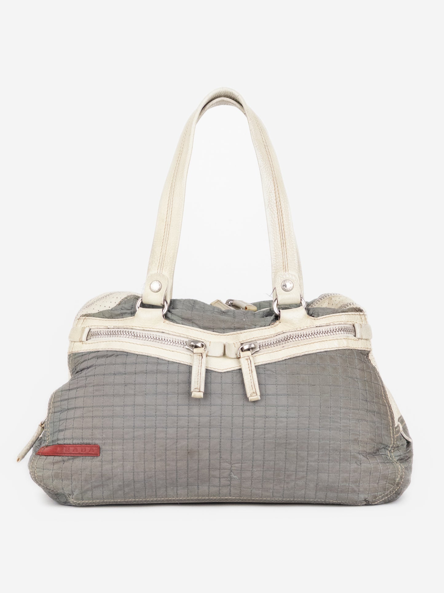 Prada 2000s Linea Rossa Quilted Sports Boston Shoulder Bag