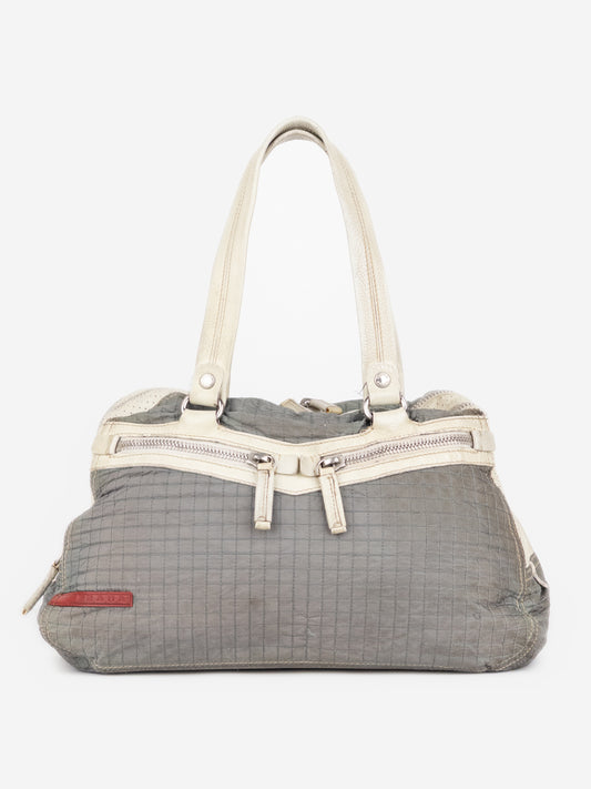 Prada 2000s Linea Rossa Quilted Sports Boston Shoulder Bag