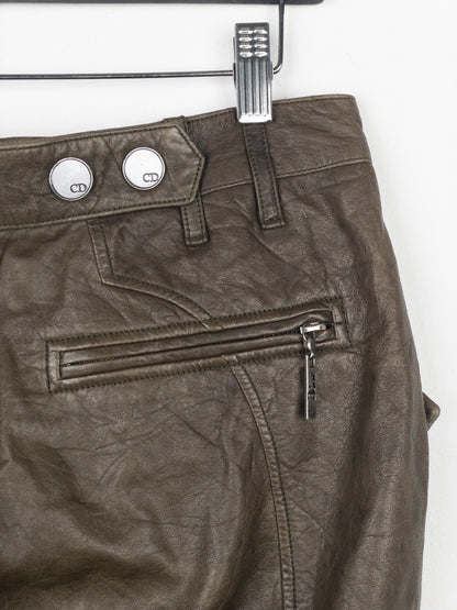 Dior by Galliano SS06 Leather Military Cargo Mini Skirt