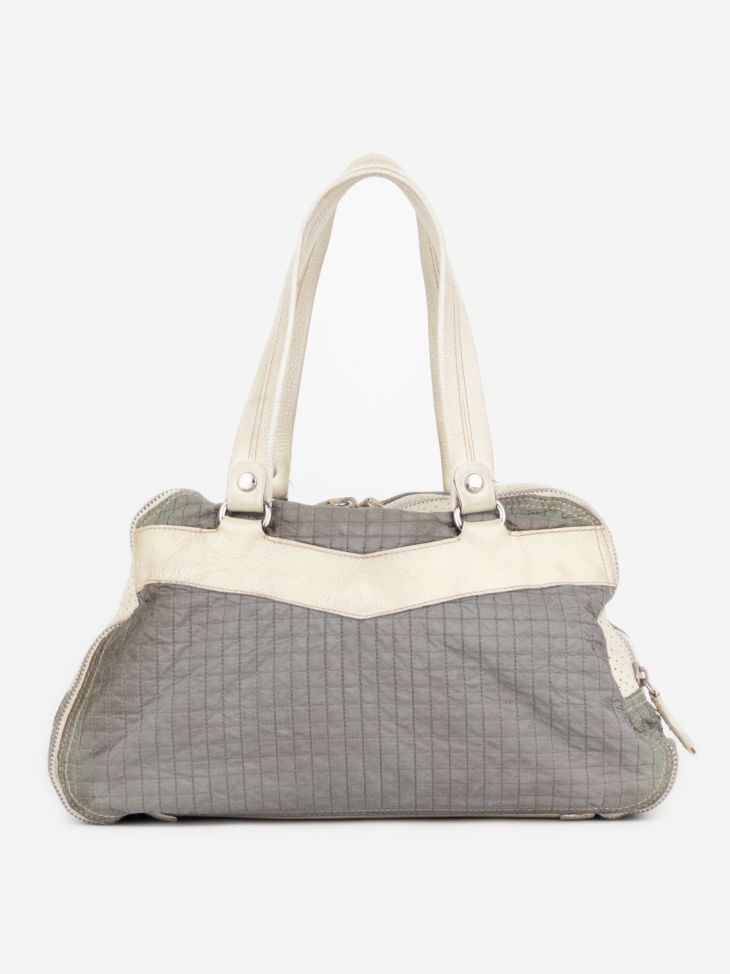 Prada 2000s Linea Rossa Quilted Sports Boston Shoulder Bag