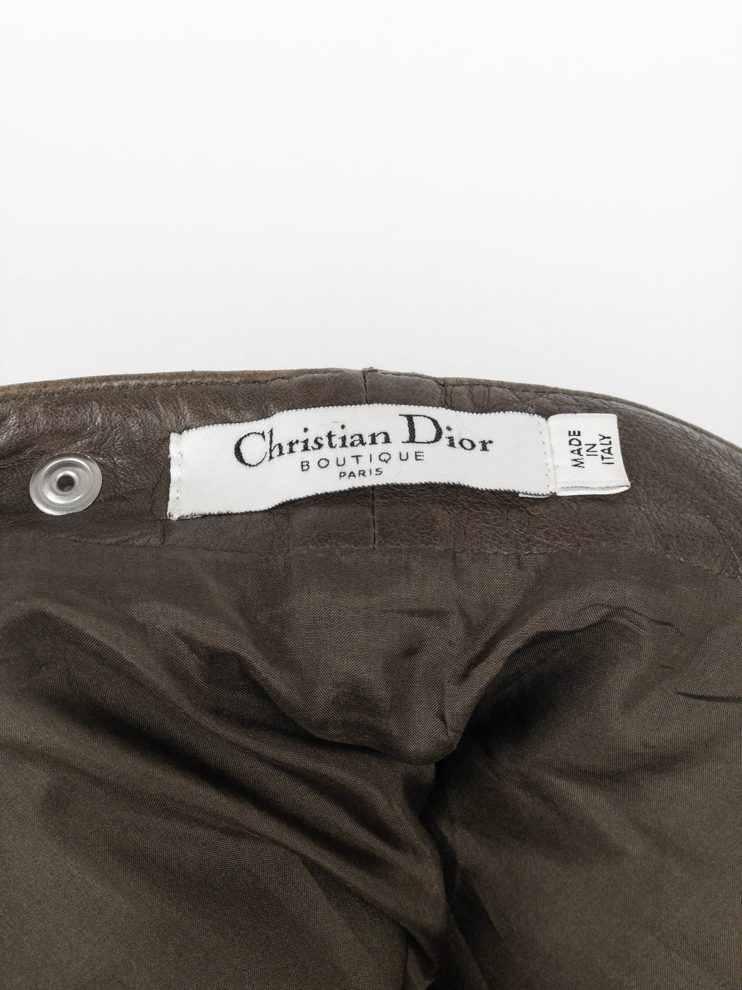 Dior by Galliano SS06 Leather Military Cargo Mini Skirt