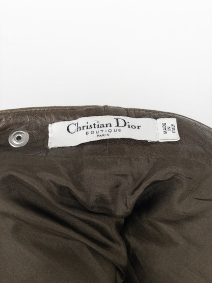 Dior by Galliano SS06 Leather Military Cargo Mini Skirt