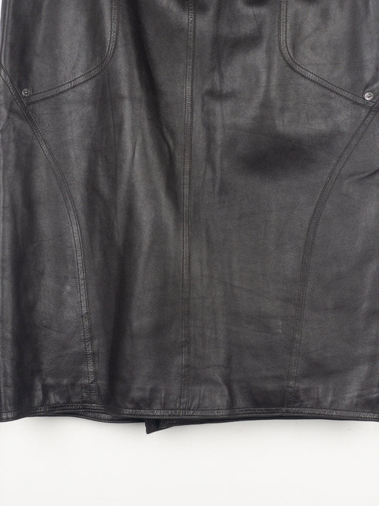Dior by Galliano AW03 Bondage Biker Leather Midi Skirt – photo 4