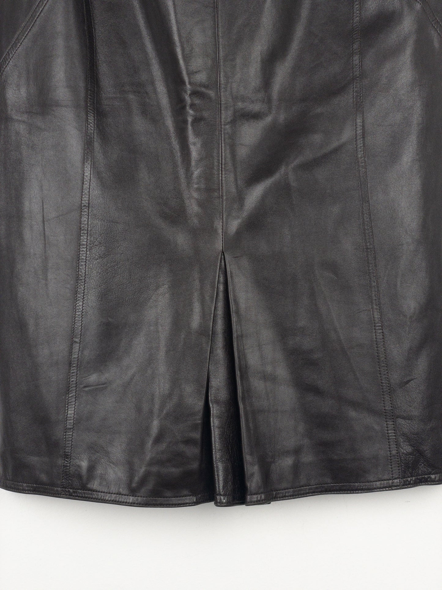 Dior by Galliano AW03 Bondage Biker Leather Midi Skirt