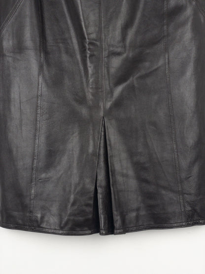 Dior by Galliano AW03 Bondage Biker Leather Midi Skirt