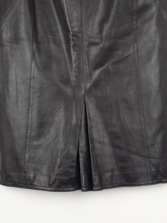 Dior by Galliano AW03 Bondage Biker Leather Midi Skirt – photo 8