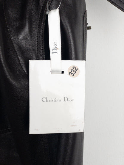 Dior by Galliano AW03 Bondage Biker Leather Midi Skirt